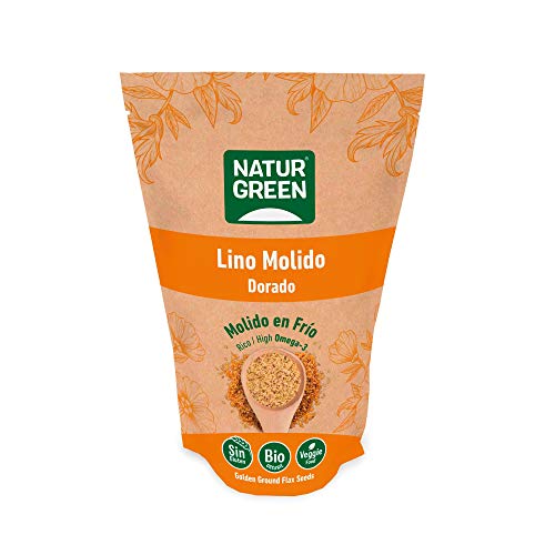 Naturgreen - Semillas De Lino Dorado Molido Bio, Semillas Naturales, Molidas En Frio, Omega 3, Producto Ecológico - 225 G