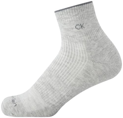 Image of Calvin Klein Womens Quarter Socks - 6 Pack Athletic Performance Cushioned Ankle Socks for Women for Running and Workout