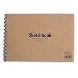 8.3” × 11.7” Double-Sided Hardbound Sketchbook, 40 Sheets, Hardcover Sketchbook, Spiral Sketch...