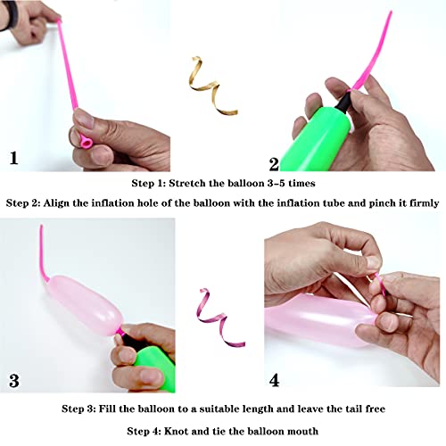 Image of LXZFCRG 260 Balloons Pack of 100 Long Balloon Animal Twisting Balloons for for Animal Shape Birthdays Clowns