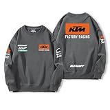 KTM チームヘビーバイク愛好家スウェットシャツ、男の子と女の子のための春、秋、冬のベルベット長袖トップジャケット