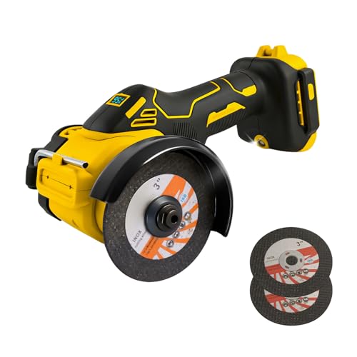 Amoladora angular inalámbrica para Dewalt 18/20 V, mini amoladora angular sin escobillas 20000 RPM 75 mm, herramienta de ángulo pequeño con 2 discos para cortar, pulir y esmerilar (para Dewalt)