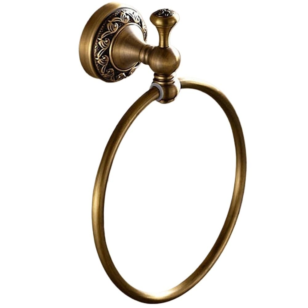 Soap Dishes, Antique Brass Carved Towel Paper Holder Rack Bathroom Accessories,Robe Hook(Towel Ring)
