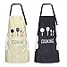 2 grembiule, impermeabile e regolabile, grembiule da cucina con 2 tasche, grembiule da cucina unisex per barbecue, facile da pulire per cucina, cupcake, caffetterie, barbecue, artigianato