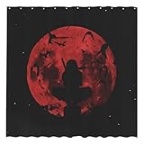 Funnytree Ninja Journeys Shower Curtain, Anime Bathroom Decor, Fabric Durable Easy Care Washable, 72'X72'(Hooks Not Included) SC00056-002