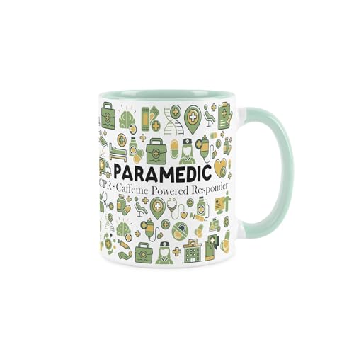 Paramedic Mug - Novelty First Responder Ambulance Paramedic Gifts - Tea/Coffee Mint Ceramic Cup Present