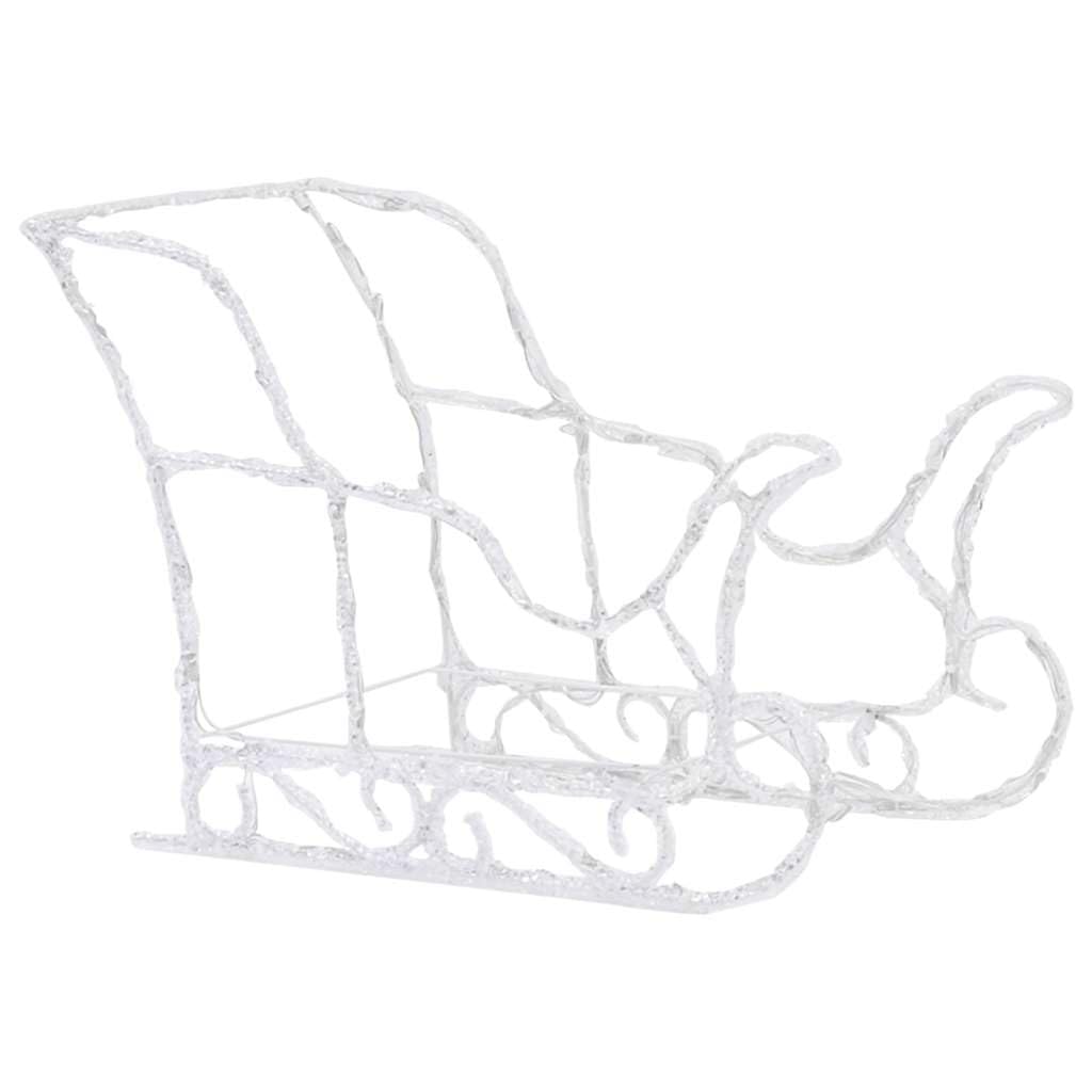 Decorazione natalizia con 4 renne e slitta LED, blu, 280x28x55 cm