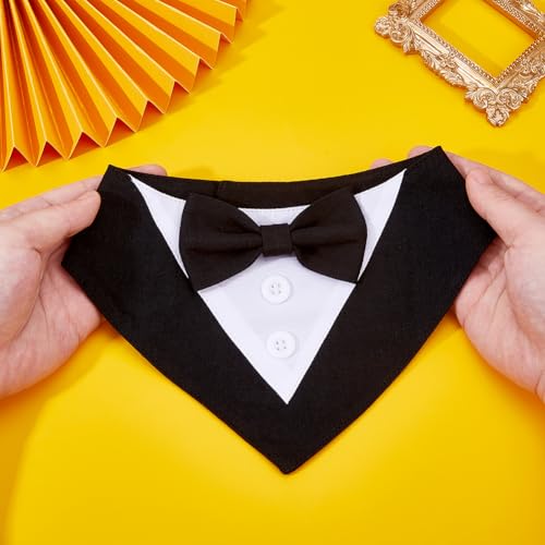 DICOSMETIC Hundeanzug Hundehochzeitsoutfit Haustier Fliege Hemd Verstellbare Hunde Smoking Formelle Welpen Kostüme Haustier Outfit Mit Fliege Für Weihnachten Halloween Geburtstagskostüme Schwarz M