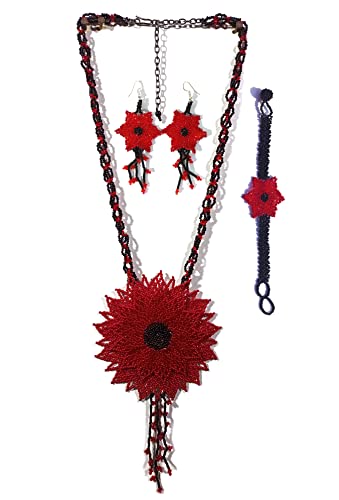 Long Beaded Necklace – Boho Native Handmade Seed Bead Tassel Necklace, Bohemian Large Statement Beaded Necklace for Women and Girls (craftscorner-va1)