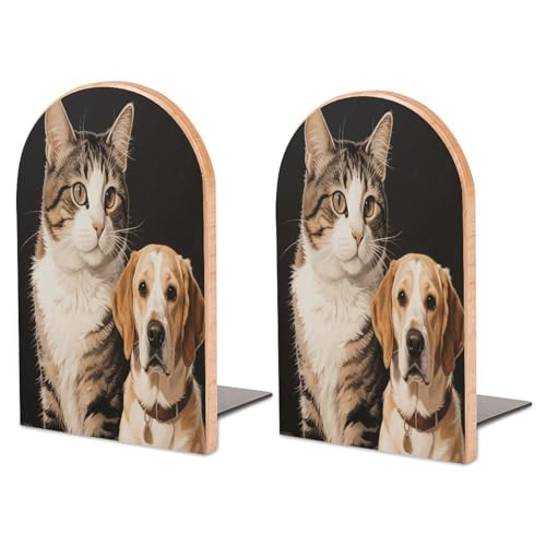 Sujetalibros de madera evita la caída de libros en estanterías 2