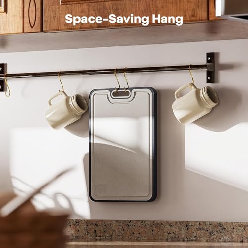 Tabla de Cortar de Acero Inoxidable, No Tóxica y de Doble Cara | Acero Inoxidable Grado Alimentario y PP de Paja de Trigo, Tablas para Cortar Carne y Vegetales, 38,35 cm × 26,42 cm miniatura 4