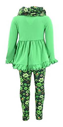 Image of Unique Baby Girls Kids Toddler 3pc Outfit Set Long Sleeve Cotton Blend Tunic Top Leggings and Scarf