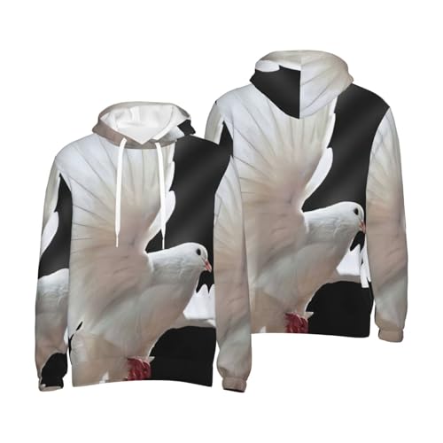 Sweat à capuche imprimé colombe en polyester résistant pour homme actif EdWal