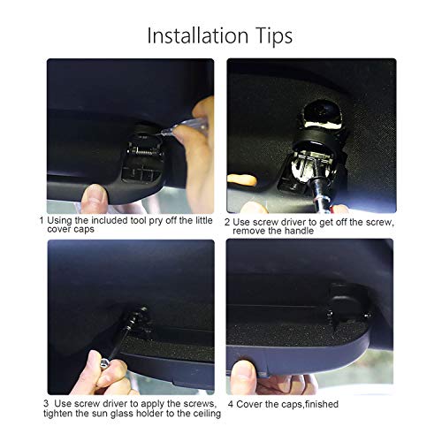 LFOTPP 2016-2019 2020 Volvo XC90 Car Sunglasses Sun Glass Holder Case Eyeglasses Storage Box, Interior Accessories Autos Parts (Black) - Thumbnail 5