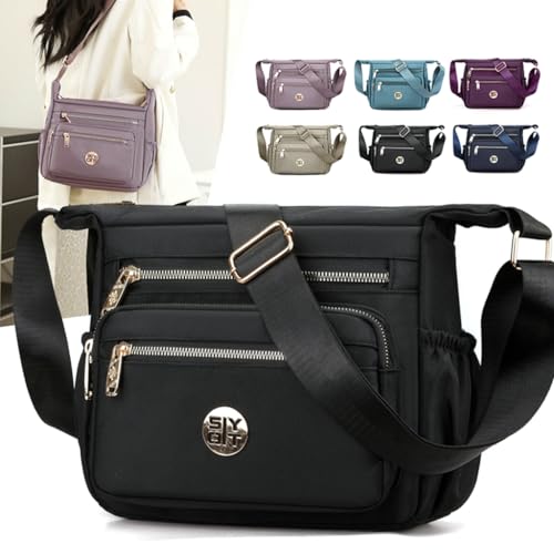 Women Multi-Pocket Shoulder Bag Nylon Travel Messengers Bag Fashion Bag Small Casual Bag Lightweight Crossbody Bag4
