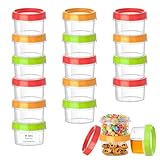 VINATO 18Pcs Contenitori per Alimenti Plastica, 120ml Contenitore per Congelare Alimenti con Tappo Contenitori Piccoli da Congelatore, Impilabili