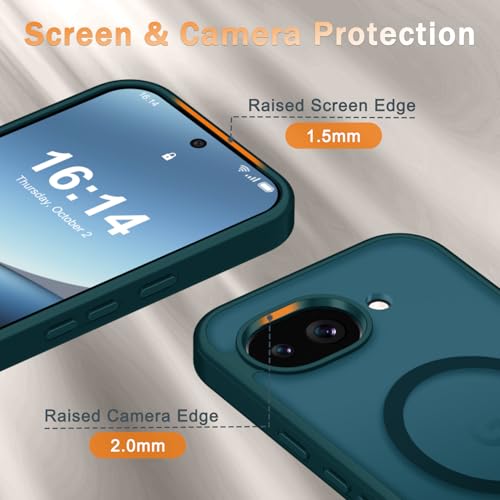 Image of for Google Pixel 10a Case, Matte Magnetic Phone Cover [with 1 Screen Protector] [Support for MagSafe] [Shockproof Military Grade Protection] Translucent Frosted Back, Blue