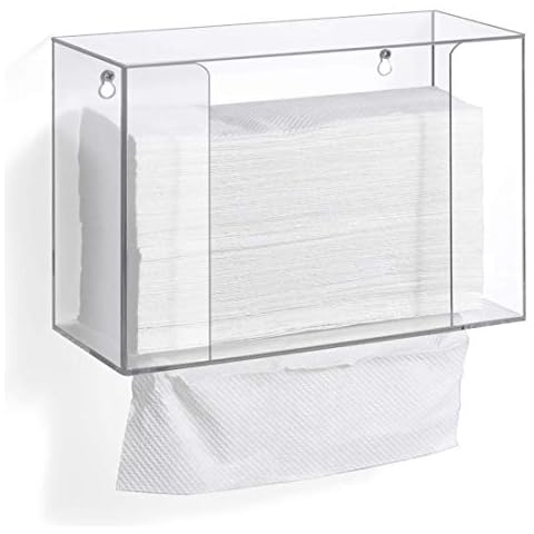 HIIMIEI Acrylic Wall Mounted Paper Hand Towel Dispenser Folded Hand Towel Dispenser for Folded Hand Towels - Perfect for Desktop & Wall Mounted and Use for Kitchen, Countertops, Bathroom, Restaurant Cover