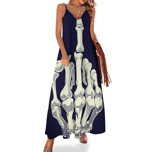 Robe d'été longue bouledogue français à col en V et bretelles