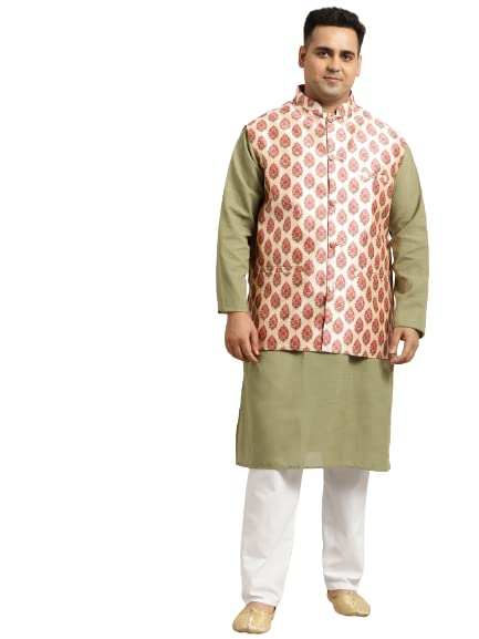 Image of SOJANYA (Since 1958, Men's Silk Blend Grey Kurta Pyjama & Silk Blend Jacket Combo