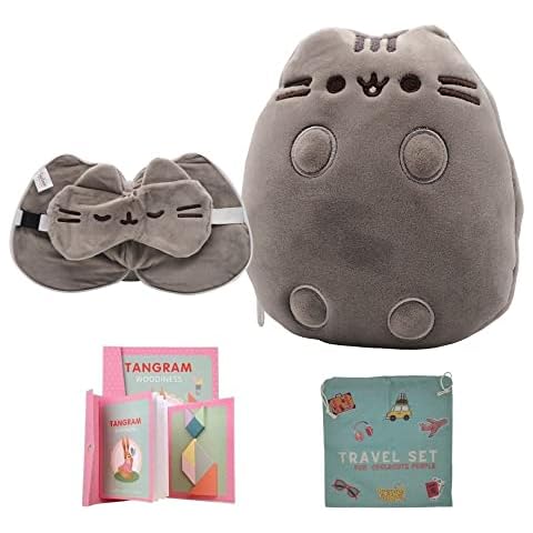 Almohada de viaje Pusheen con Tangram y bolsa de transporte Cover