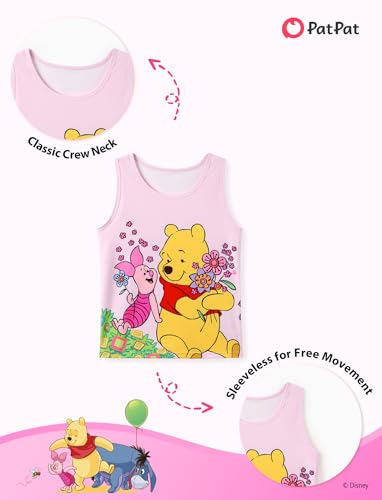 Image of Disney Stitch丨 Frozen丨 Minnie Mouse丨Princess丨Winnie Tank Top+Dolphin Shorts Girls Outfits Workout Athletic Set Summer