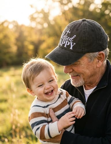 Image of InnoBeta Blessed Pappy Gifts Hat for Men, Pappy Gifts for Christmas, Fathers Day, Birthday, Adjustable Embroidered Baseball Cap