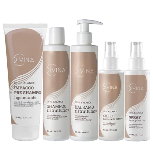 Curl Balance tratamiento completo reestructurante y protector para cabello ondulado, rizado, súper rizado y afro de Divina BLK