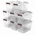 YYXB 8 Packs Clear Plastic Storage Bins with Lids/Handle, 7 Quart Storage Latch Organize Boxs, Stackable Storage Containers for Organizing
