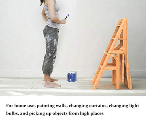 Escabeau bois 4 marches pour ramasser objets en hauteur