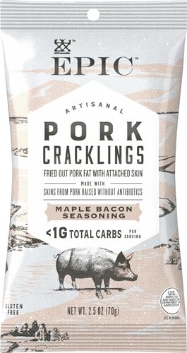 Image of EPIC Provisions Maple Bacon Pork Cracklings, Gluten-Free, 2.5 oz (Pack of 12)