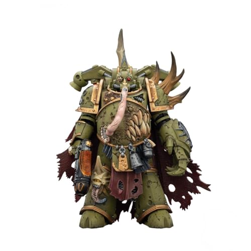 Image of JOYTOY Warhammer 40K 1:18 Death Guard Plague Marine Champion with Plasma Pistol and Power Fist Model Birthday Gifts JT03592