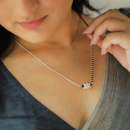 Image of House Of Aadyaa Handmade Silver Mangalsutra for Women | Made in 92.5 Silver | Silver Gifts for Women
