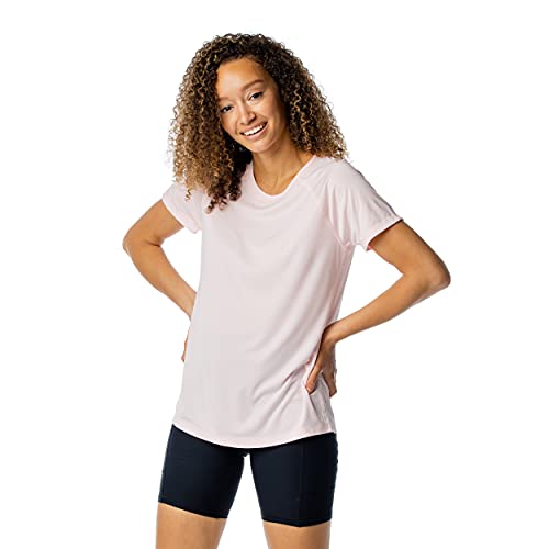 Vapor Apparel Women’s UPF 50+ UV Sun Protection Short Sleeve Performance Regular Fit T-Shirt for Sports and Outdoor Lifestyle, Large, Pink Blossom