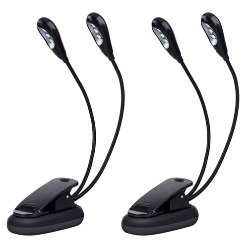 Lampe de lecture pour livre avec clip USB double tête anti-reflet