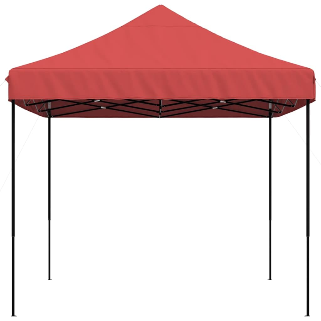 Namiot imprezowy składany Pop-Up burgundowy 410 x 279 x 315 cm, pawilon ogrodowy ze stalowym stelażem, wodoszczelna tkanina Oxford, idealny na imprezę w ogrodzie, festiwal, wesele, kemping i