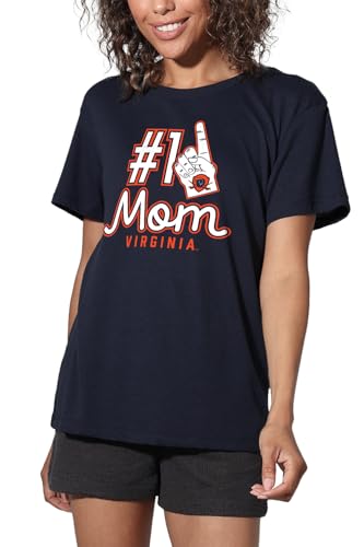 University of Virginia Cavaliers #1 Mom Women's Loose T-Shirt, Navy, X-Large