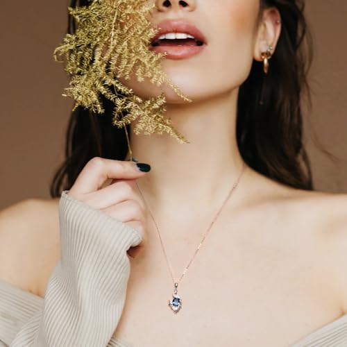 Image of 925 Sterling Silver Cubic Zirconia Animal Crystal Chain Pendant Necklace | Lovely Gift for Women and Girls, Gift for Her