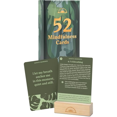 52 Mindfulness Cards Simple Practices for Stress & Anxiety Relief Emotional Regulation and Mindful Living Daily Self Care Exercises & Inspirational Affirmations for Calm Relaxation & Grounding