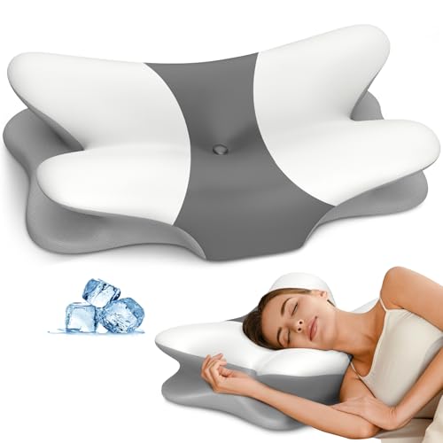 Cervical Neck Pillow for Pain Relief - Ergonomic Side Sleeper Pillow for Neck Support, Cooling Memory Foam Pillows for Sleeping, Contour Pillow Orthopedic Bed Pillow for Back Stomach Sleepers