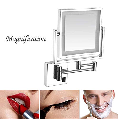 Miroir extensible haut de gamme JCAKES rectangulaire 8 pouces finition Silver - 3