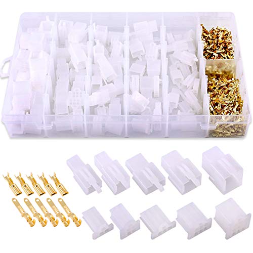 Swpeet 580pcs Kit de conectores de automoción, 2,8 mm 2 3 4 6 9 pines automotriz enchufes de cable eléctrico Clavija Terminales de cable crimpado y hembra enchufe vivienda y conector machohembra
