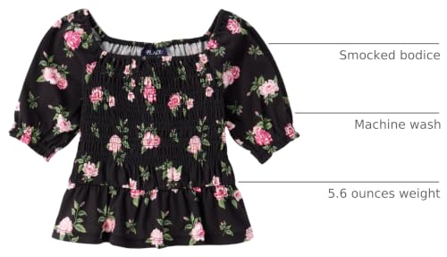 Image of The Children's Place Girls' Long Sleeve Smocked Peplum Top