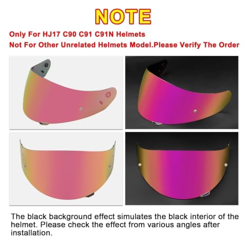Image of PSLER Shatterproof Helmet Visor for HJ17,C90,C91,SY&CL-MAX 3,Deep Gold Red | Impact-Resistant ,UV400 Protection, Motorcycle Tinted Face Shield for HJ17,C90,C91,CL-MAX 2, IS-MAX BT, SY-MAX 3, IS-MAX 2