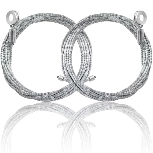 Rear Door Winch Cable May Break - 2014-2021 LGS Industries Cargo Sport, Shadow, Journey, Premier Race, & Aftershock Trailers 6 2PCS 150' Enclosed Trailer Door Cable, Garage Ramp Door Spring 12.5' Steel Rear Ramp Door Wires for Loading Ramps Replacement Kit Cables CAB1-8CB150 150 Inch Pair Enclosed Trailer Door Cable
