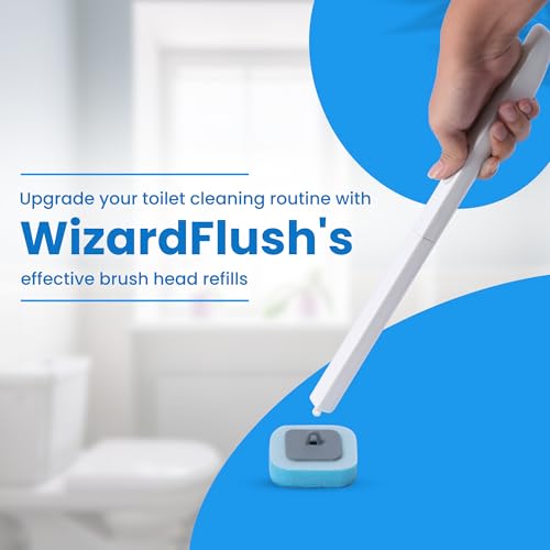 Image of MIRACLEAN WizardFlush Toilet Brush Head Refill - Disposable Toilet Scrubber Refills - Removes Rust & Hard Water Stains - Toilet Bowl-Cleaner for Bathroom - 30 Disposable Brush Heads