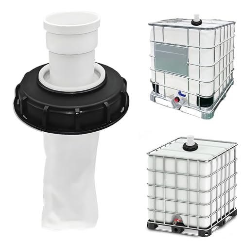 IBC Deckelfilter IBC Tank Filter Tankdeckel Wasserfilter Nylon Regenwasserfilter Auswaschbar mit Deckel Filter Deckelfilter IBCs Tank Zubehör für Regenwassertank Tonnenfass IBCs Container