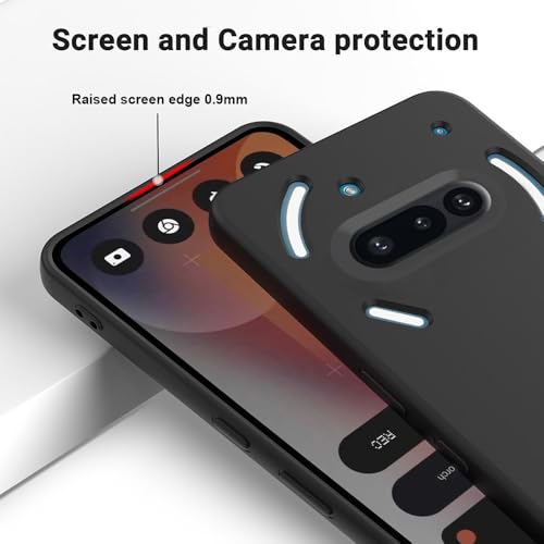 Image of amazon basics Mobile Cover for Nothing Phone (3a) 5G | Full Camera Protection | Premium Liquid Silicon Case | Flexible Bumper Case for Nothing Phone (3a) 5G (Black)