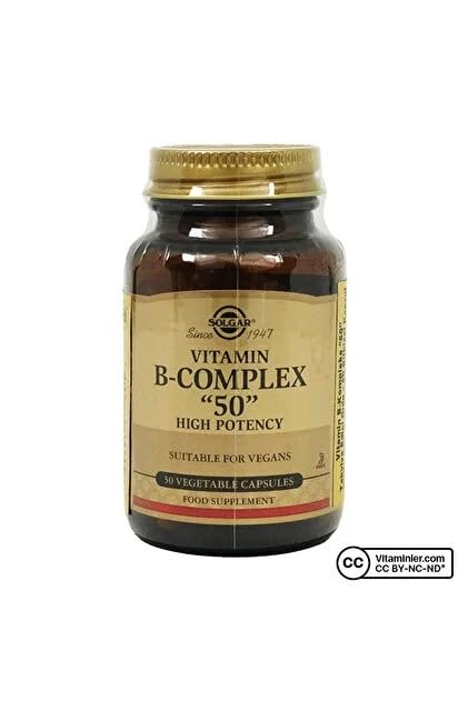 Solgar Vitamin B-Complex "50" | High Potency | 100 Vegetable Capsules | Supports Energy Metabolism and Immune Health | Non-GMO, Vegan, Gluten, Wheat & Dairy Free