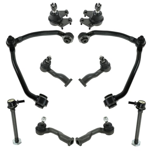TRQ Front Steering & Suspension Kit Ball Joint Control Arm with Ball Joint Sway Bar Stabilizer Link Tie Rod Compatible with 1995-2002 Kia Sportage